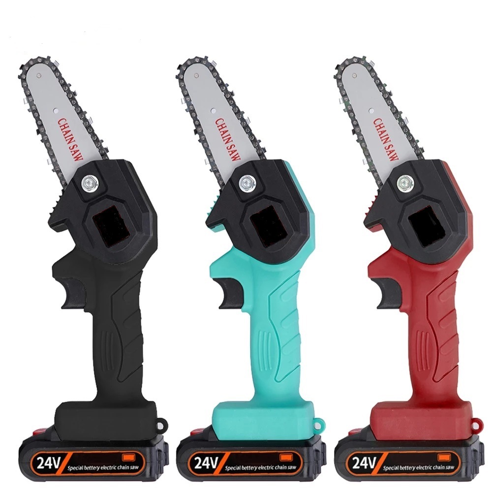 跨境爆款迷你电链锯伐锂电锯树木修枝园林园艺工具木工锯电动锯厂