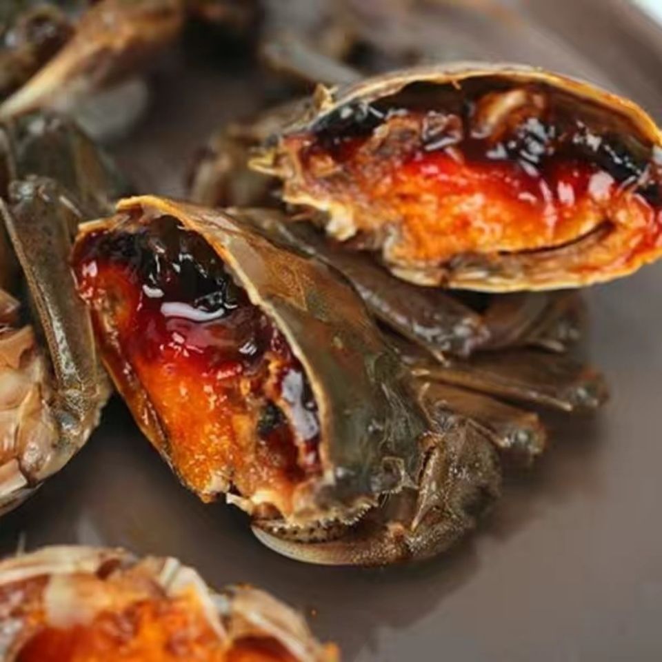 醉蟹醉大闸蟹呛蟹先醉蟹美味发财蟹醉蟹即食生呛腌制小螃蟹白玉蟹