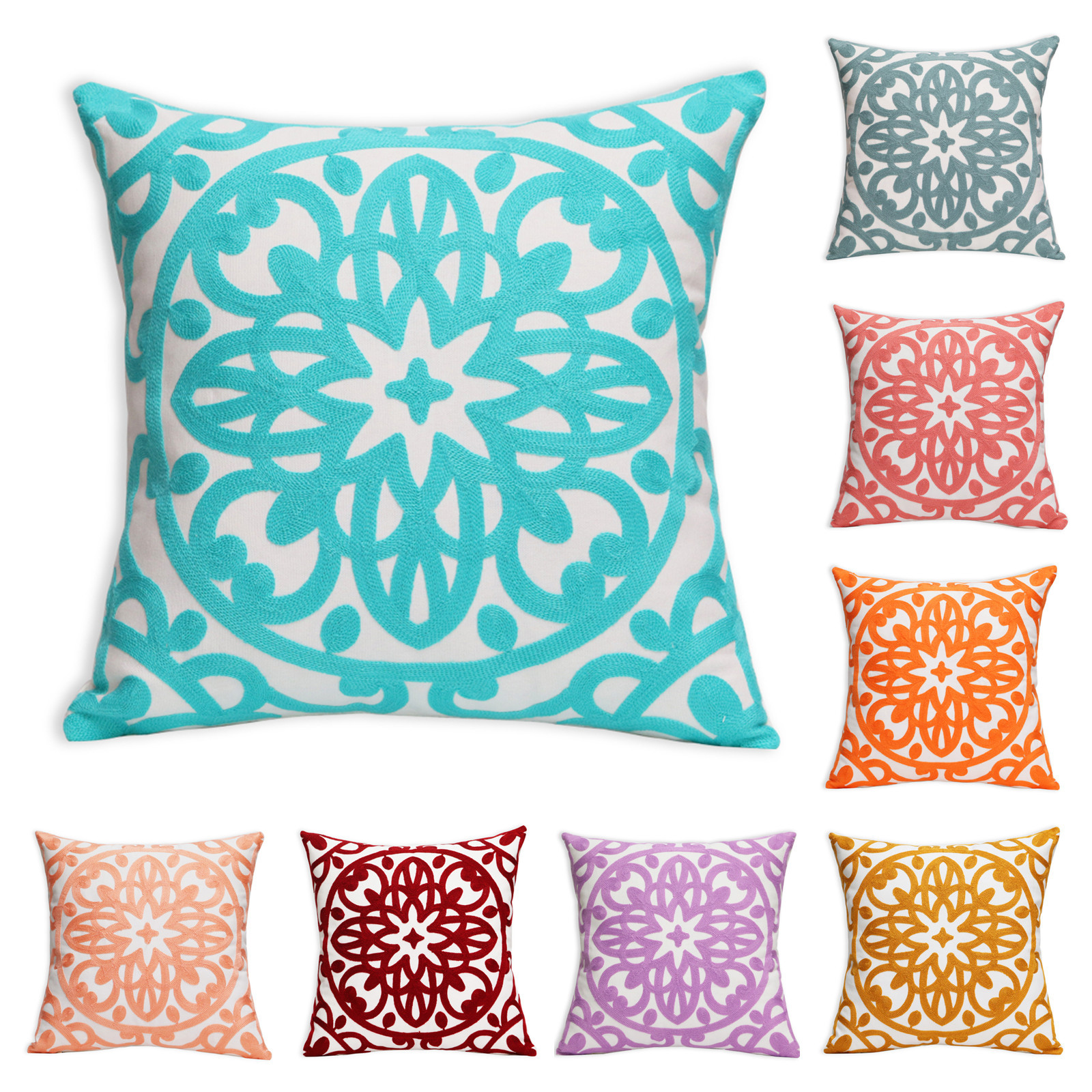 绣花抱枕靠垫办公室多颜色沙发抱枕套绣花枕套沙发靠枕曼陀罗腰靠