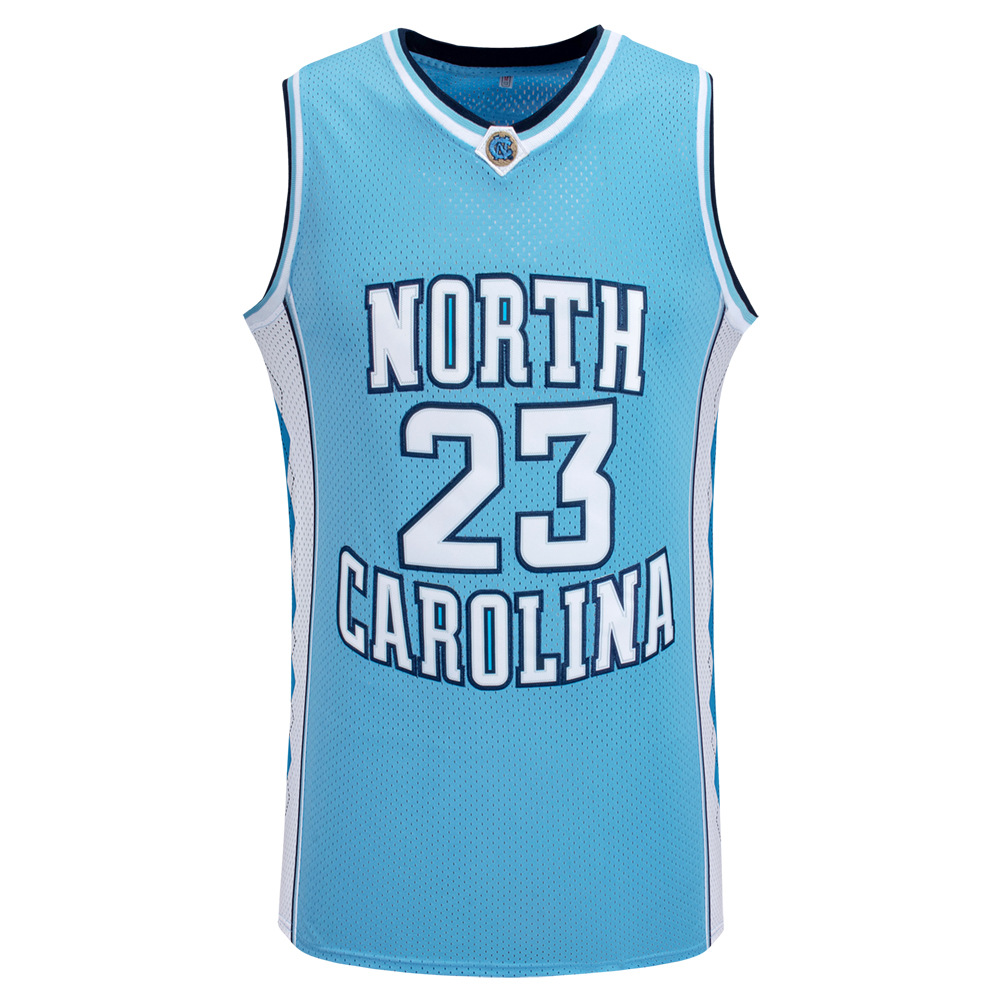 ncaa球衣北卡大学篮球服 23号球衣 复古蓝白黑