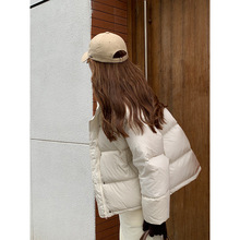 2022新款羽绒服女短款韩版宽松加厚保暖白鸭绒立领面包服冬季外套