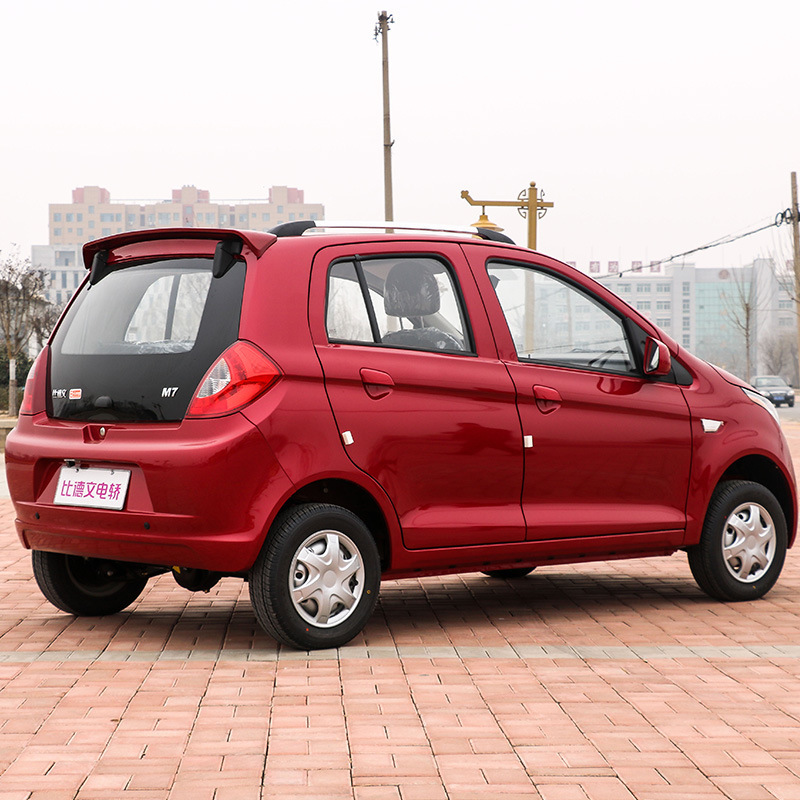 比德文m7电动四轮车新能源低速电动汽车成人油电两用全封闭电瓶车