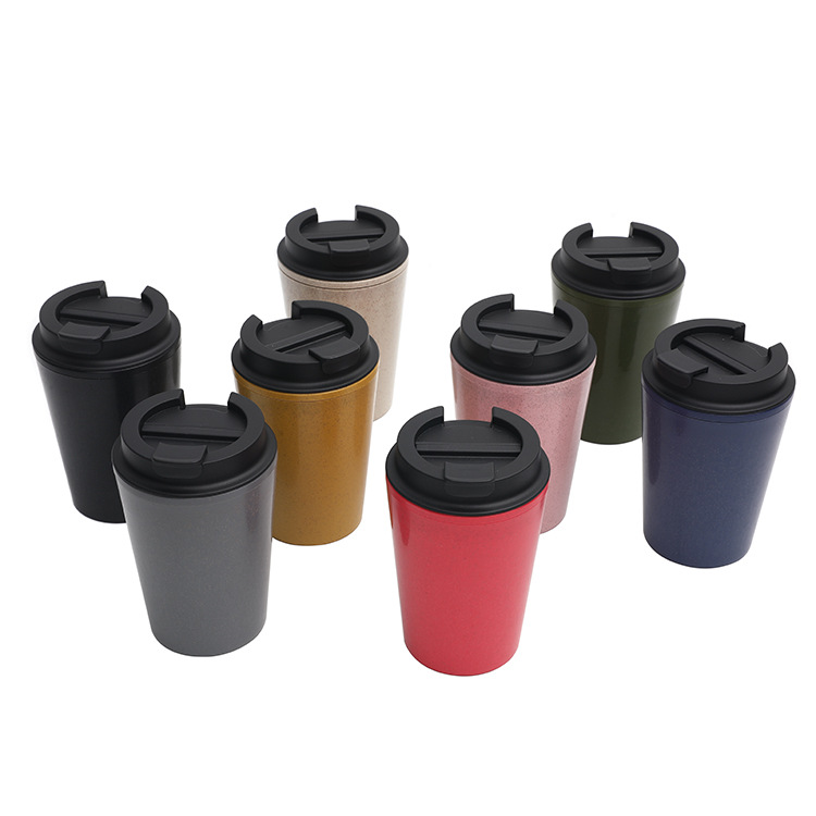 New Factory Wholesale Cross-Border European and American Double Wall Water Bottle Mini-Portable Small Straw Fashion Simple Car Coffee Cup