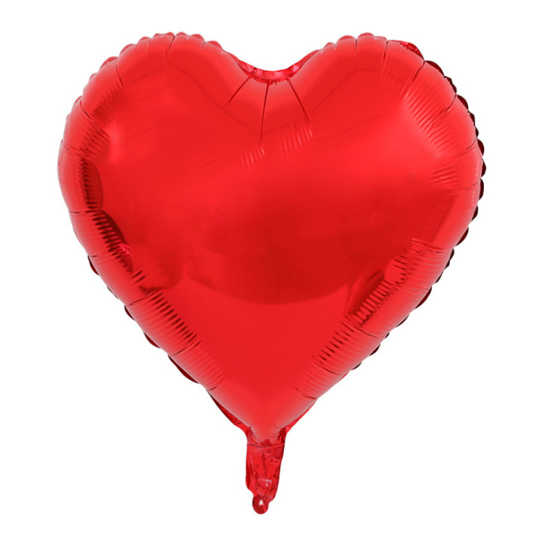 18-Inch Monochrome Aluminum Film Heart-Shaped Balloon Wedding Party Love Balloon Supplies Wholesale Aluminum Film Balloon Aluminum Foil