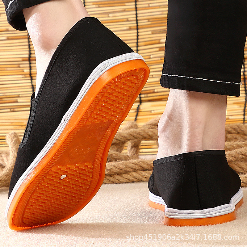 One Piece Dropshipping Old Beijing Cloth Shoes Tendon Sole Manual Stitching Black Cloth Shoes Durable Elastic Cloth Strong Sole Cloth Shoes