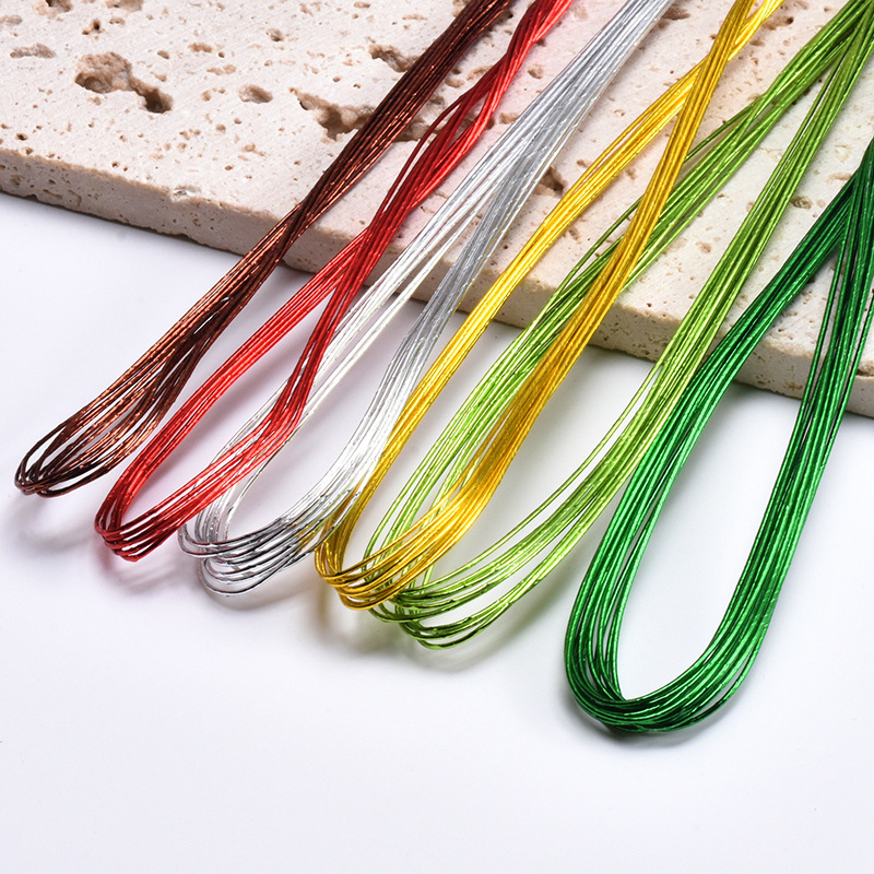 24号diy幸福花满天星珠子金黄色铁丝 樱花绣球花水晶花串珠软铁线