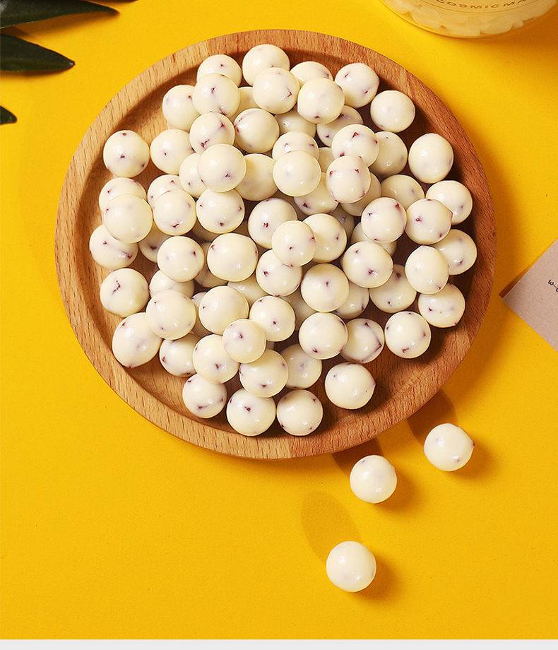 一件代发迷语天津老酸奶山楂球白巧克力豆网红夹心小零食酸甜风味