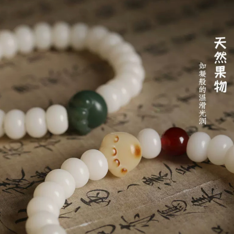 Weathering Cat's Paw Charcoal Natural White Jade Chopsticks Bracelet Small Cute Bracelet Female Ethnic Style Small Fresh Bracelet