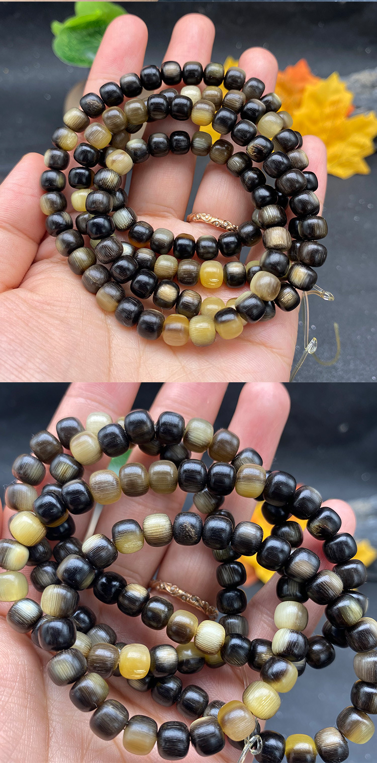 马蹄桶珠手串长串108颗文玩骨质品佛珠手链配饰饰品工厂大量批发