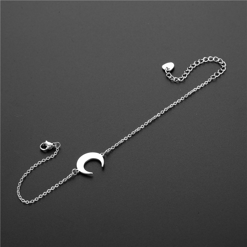 European and American Small Crescent Bracelet Stainless Steel New Amazon Moon Curved Moon Bracelet Cross-Border Sold Jewelry Supply Wholesale