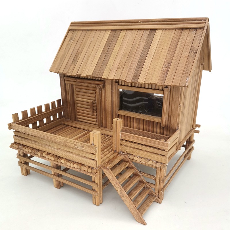 碳色小木屋建筑模型diy创意手工制作材料包学校立体构成拼装作业