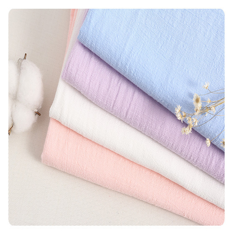 棉粘竹节面料全棉人棉竹节绉布人棉全棉竹节皱布40s支双条竹节