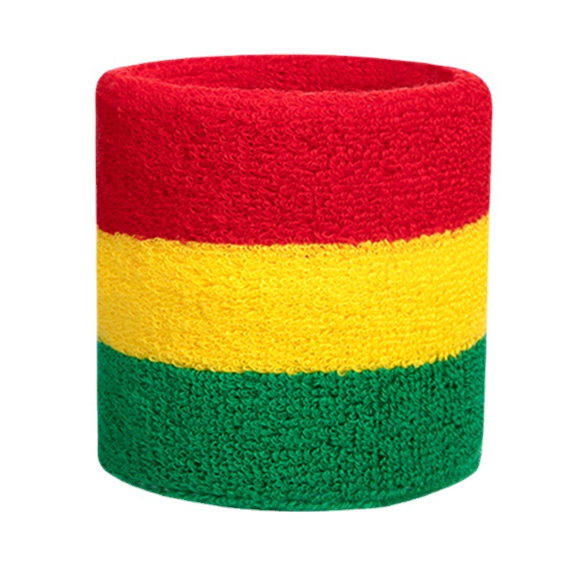 Factory Wholesale World Cup Wristband Cotton Sweat-Absorbent Three-Color Striped Wrist Men's and Women's Sports Fitness Sweat-Wiping Wrist Strap