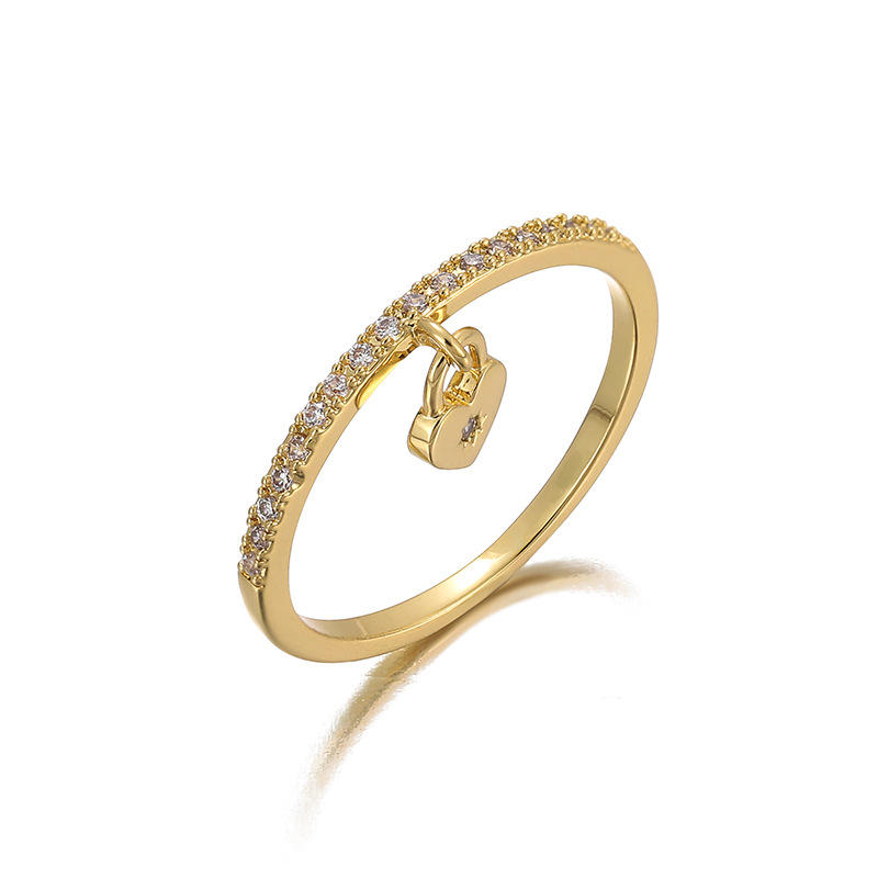 同心锁情侣戒指轻奢品七夕情人节礼物手饰异地恋送女友日韩学生风