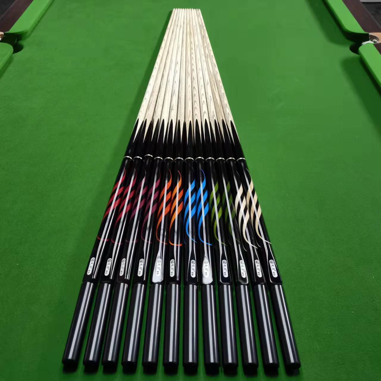 插单2022春球杆手工杆台球杆斯诺克10mm黑8小头杆桌球厅杆中式黑八台