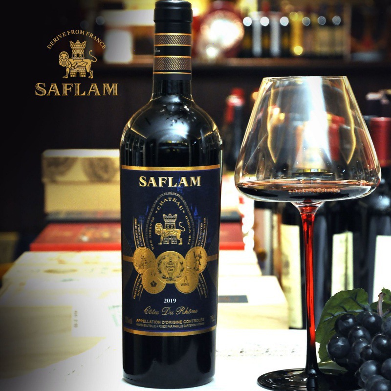西夫拉姆aoc干红葡萄酒法国原瓶进口罗纳河谷产区酒精度15度750ml