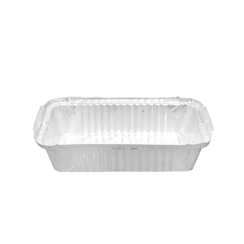 Factory in Stock Tin Tray Aluminum Foil Lunch Box Disposable Lunch Box Rectangular Takeaway Packing Box Barbecue Foil Box