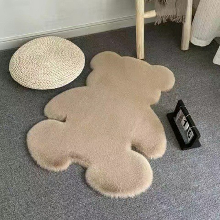 Cute Bear Carpet Plush Decoration Carpet Bedroom Transformation Girl Heart Ins Internet Celebrity Children's Room Bedside Mats