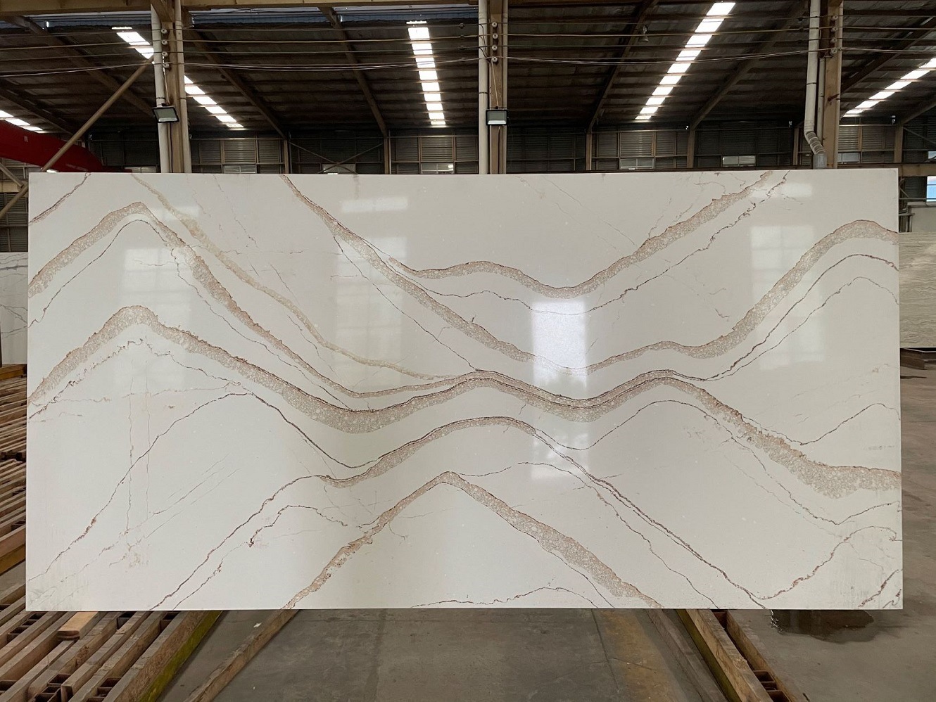 赫峰石英石 石英质玉石鱼肚白 大板 高端台面