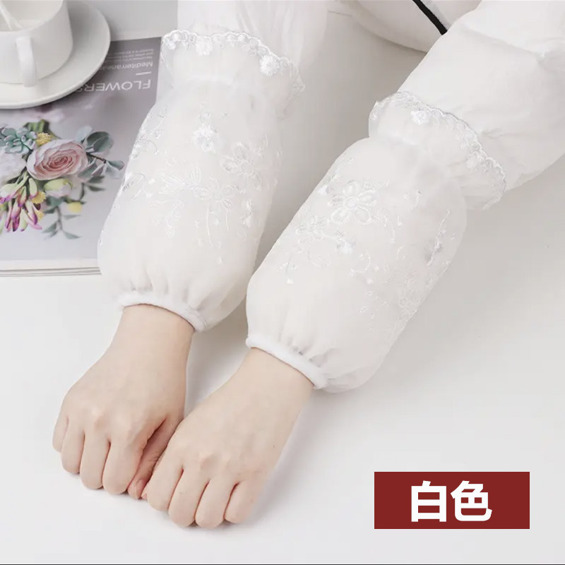 漂亮袖套仙女好看的套袖白色羽绒服袖头蕾丝护袖女款冬季短款时尚