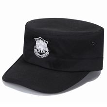新式保安帽夏季男款平顶作训帽鸭舌帽黑色特勤服便帽作战帽子通用
