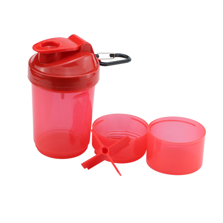 Creative Fitness Sports Shake Cup Handle Three-Layer Stirring Protein Powder Milkshake Plastic Shake Cup Can Be Customized