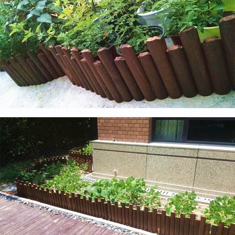 防腐木栅栏花园围栏户外庭院装饰花圃小篱笆花坛实木护栏室外木桩