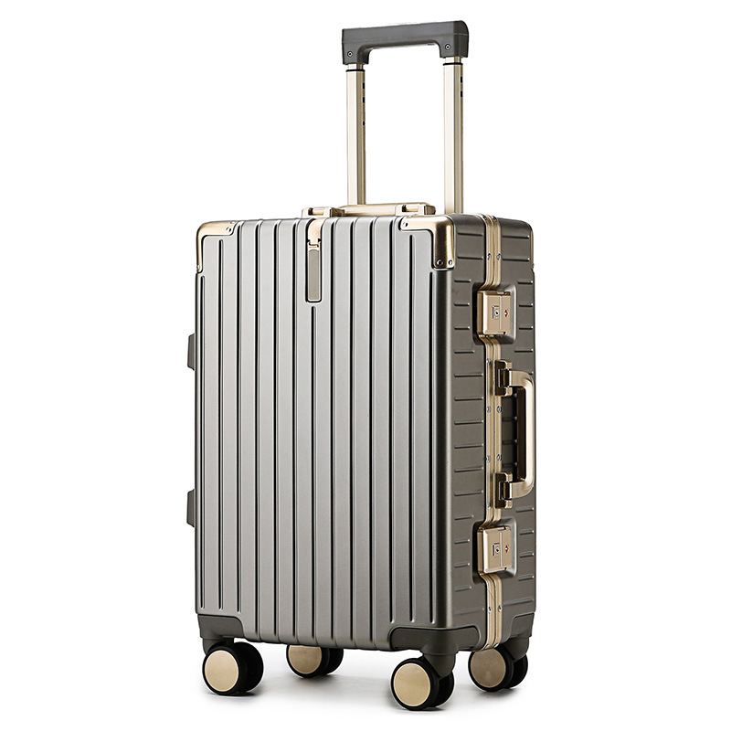 Luggage Good-looking Aluminium Frame Luggage Universal Wheel 20 Boarding Travel Luggage Female Male 24-Inch Password Suitcase Can Be Sent on Behalf