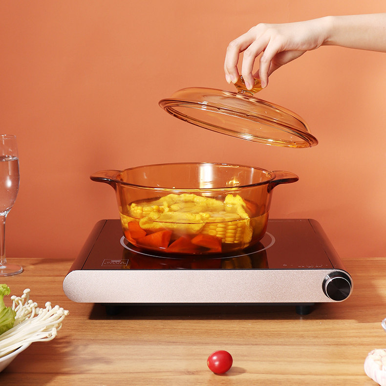 康宁worldkitchen电陶炉大火力微晶触屏家用电热炉火锅煮茶电磁炉