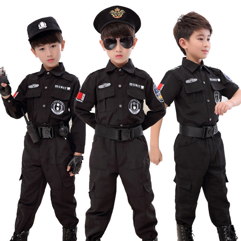 儿童警察童装男童特警小军装警官服装特种兵套装警察角色扮演服装