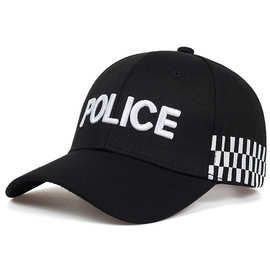 出口韩版帽子警察刺绣棒球帽嘻哈可调帽男女士户外运动帽鸭舌帽