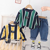 Children's clothing spring and autumn Boys&#39; suits 2023 new pattern Children baby Korean Edition handsome boy Sweater trousers Two piece set