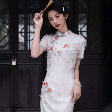 新款旗袍年轻款2024少女改良日常中式国风复古民国提花中式连衣裙