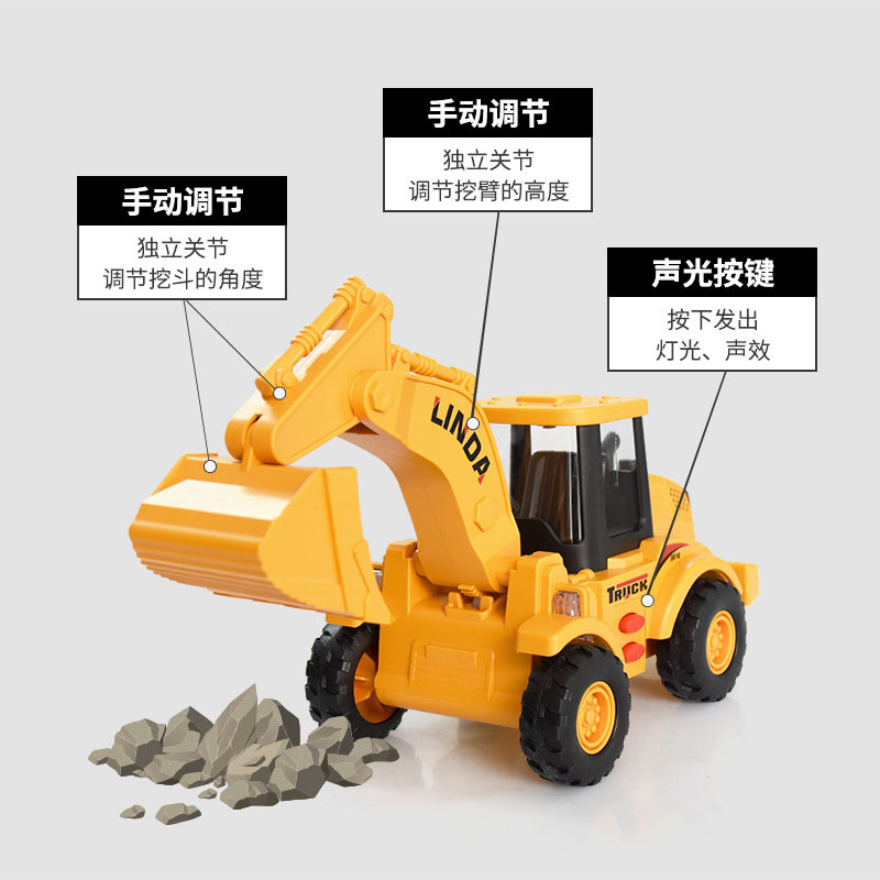 Story-Telling Engineering Vehicle Excavator Bulldozer Puzzle Sound and Light Early Childhood Education Toys