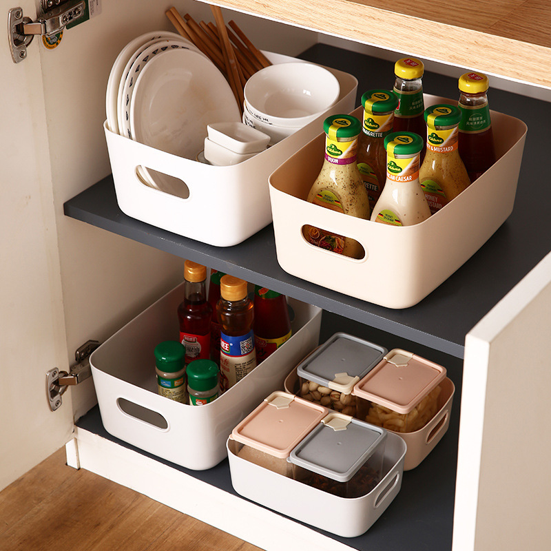 High Quality Bathroom Kitchen Storage Basket Desktop Storage Box Cosmetics Sundries Storage Box Toilet Storage Basket