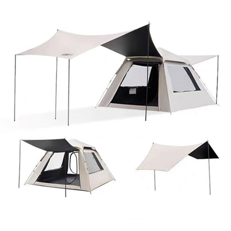 Tent Outdoor Camping Folding Portable Vinyl Canopy Integrated Automatic Sun Shade Rain Wild Camping Equipment Full Set