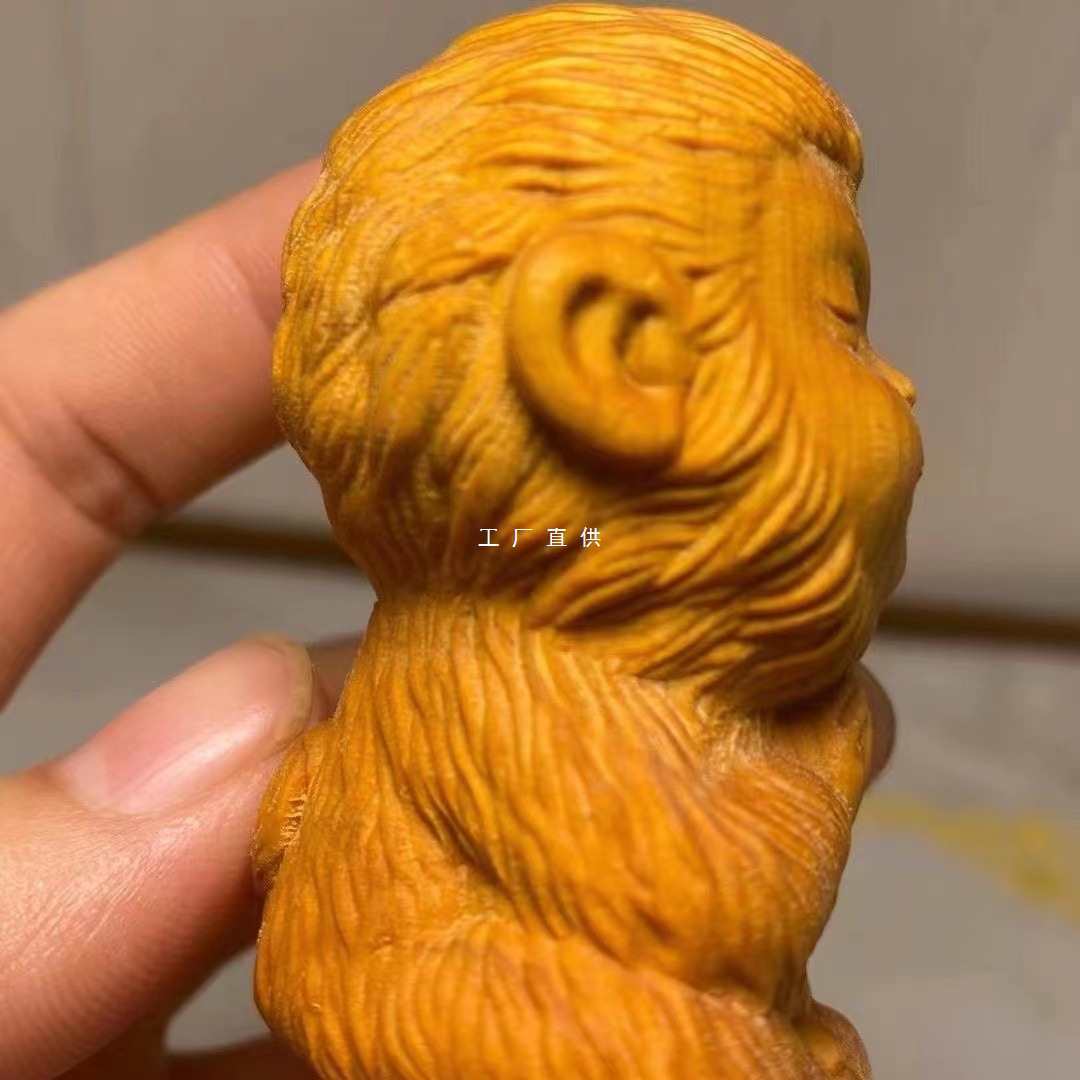 批发崖柏木雕刻手玩物件崖柏毛猴文玩手把件茶室桌面家庭小摆件