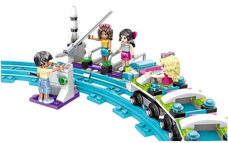 双象sx3041游乐场过山车女孩公主拼装积木儿童益智玩具10563