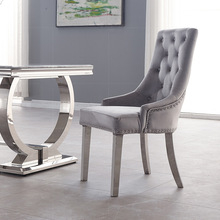 意式轻奢不锈钢镀金餐椅家用简约现代餐厅靠背椅子网红样板房餐椅
