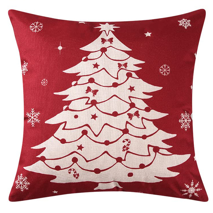 Cross-Border Red Christmas Pillow Printed Pillowcase Home Living Room Sofa Wholesale Pillow Bedroom Cushion Cover