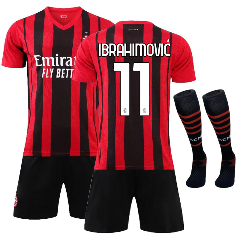 2122ac足球服新款冠军球衣17号莱奥球服11号伊布儿童足球服运动服