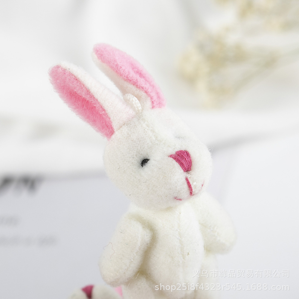 Mini 7cm Joint Bunny Plush Toy Momo Bear Earrings Hair Accessories DIY Accessories Little Doll Pendant