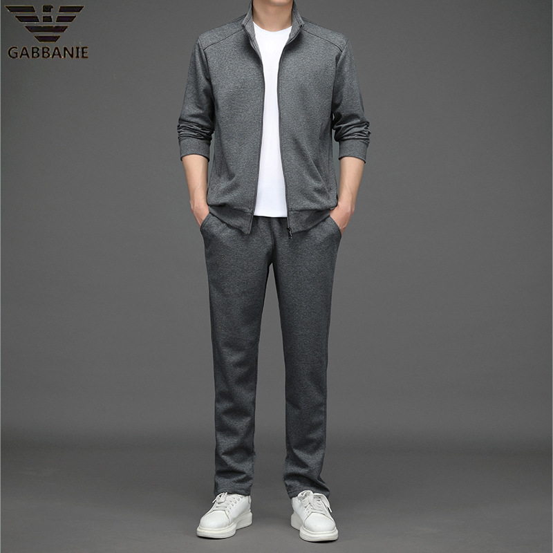 奇阿玛尼亚春秋季新款中年男士名牌时尚休闲运动套装高端时尚男装