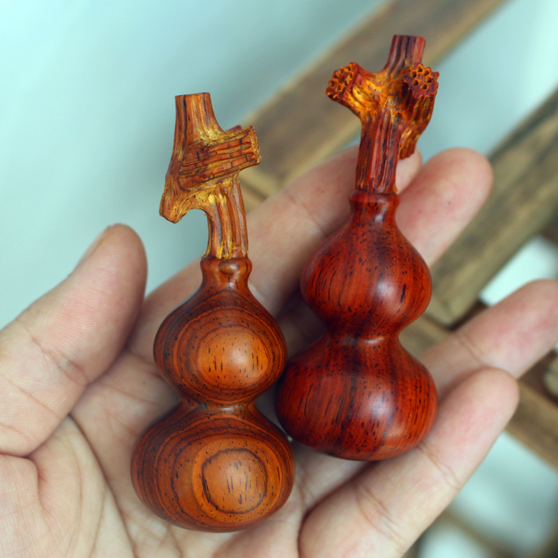 红木葫芦手把件紫檀木葫芦吊坠挂件文玩工艺品红葫芦配饰钥匙扣