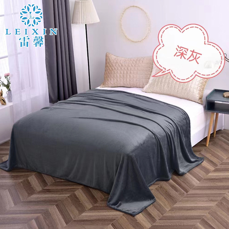 Foreign Trade Thickened Flannel Blanket Coral Fleece Blanket Solid Color Warm Flannel Nap Blanket Bed Sheet Air Conditioning Blanket