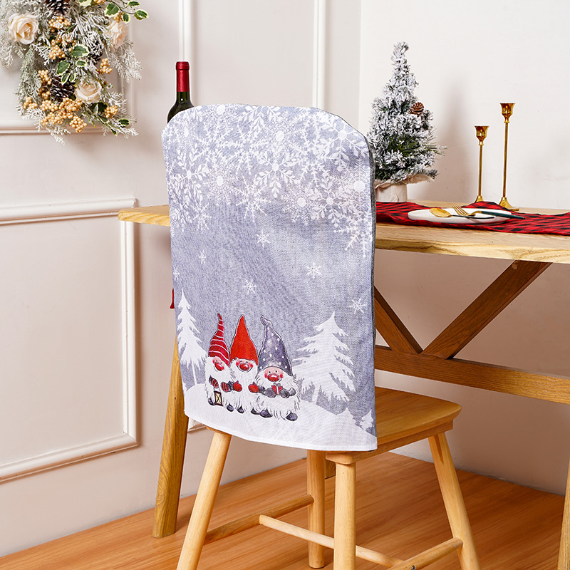 Cross-Border New Arrival Christmas Decorations European and American Style Cartoon Forest Chair Cover Santa Chair Cover