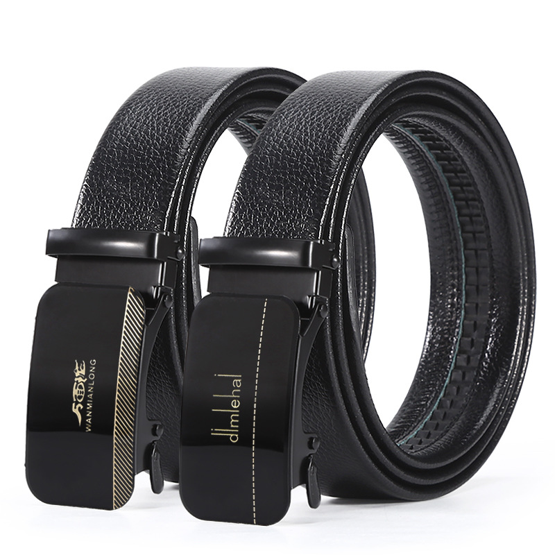 new acrylic automatic buckle iron button men‘s business pant belt young and middle-aged versatile belt factory in stock wholesale