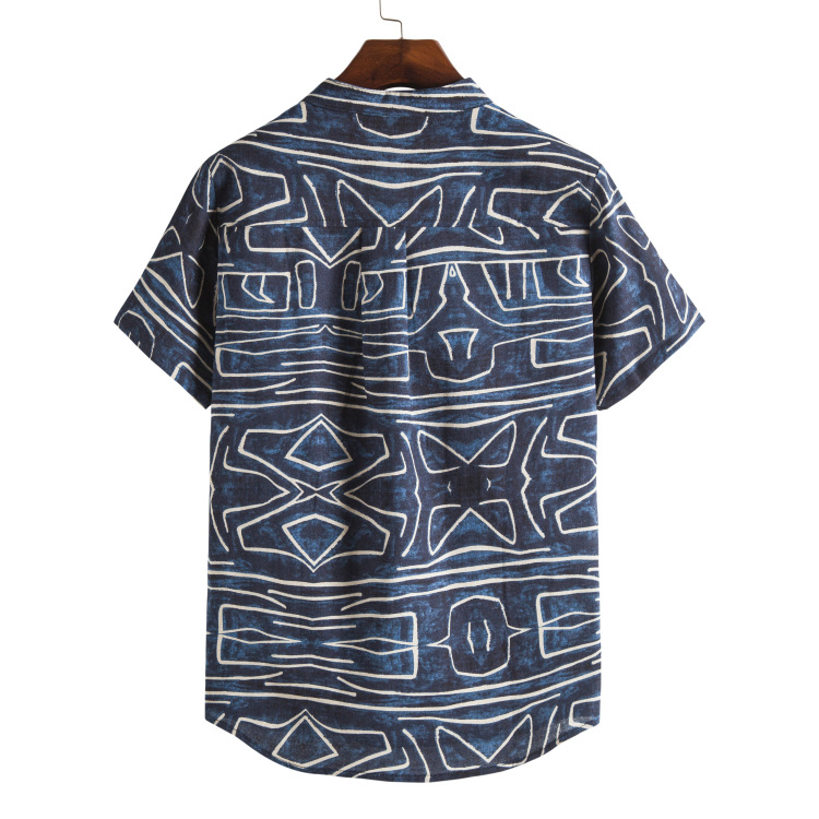 柬埔寨男装老挝泰国服装泰式缅甸服饰东南亚风情装旅游亚麻polo衫