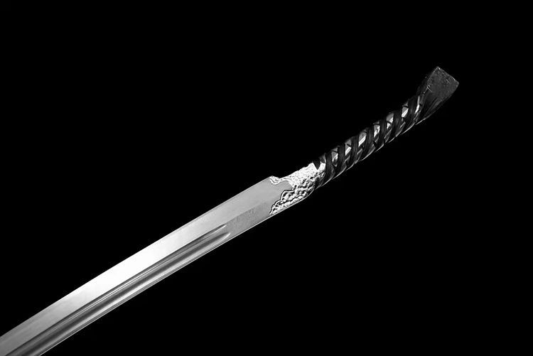 龙泉花纹钢传统宝剑一体扭转纹无名剑八面唐剑汉剑刀剑收藏未开刃