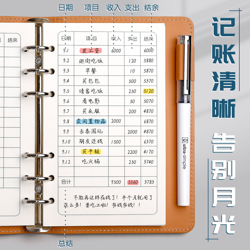 日本家庭主妇记账本日式手帐明细账可爱收入支出理财花销ins随身